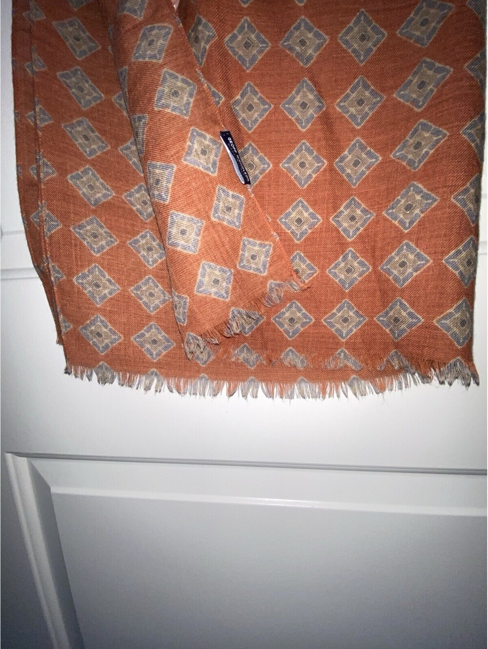 100% Wool Geoff Nicholson Men’s Scarf Made In Italy Made In Italy 75x26” - Picture 3 of 6